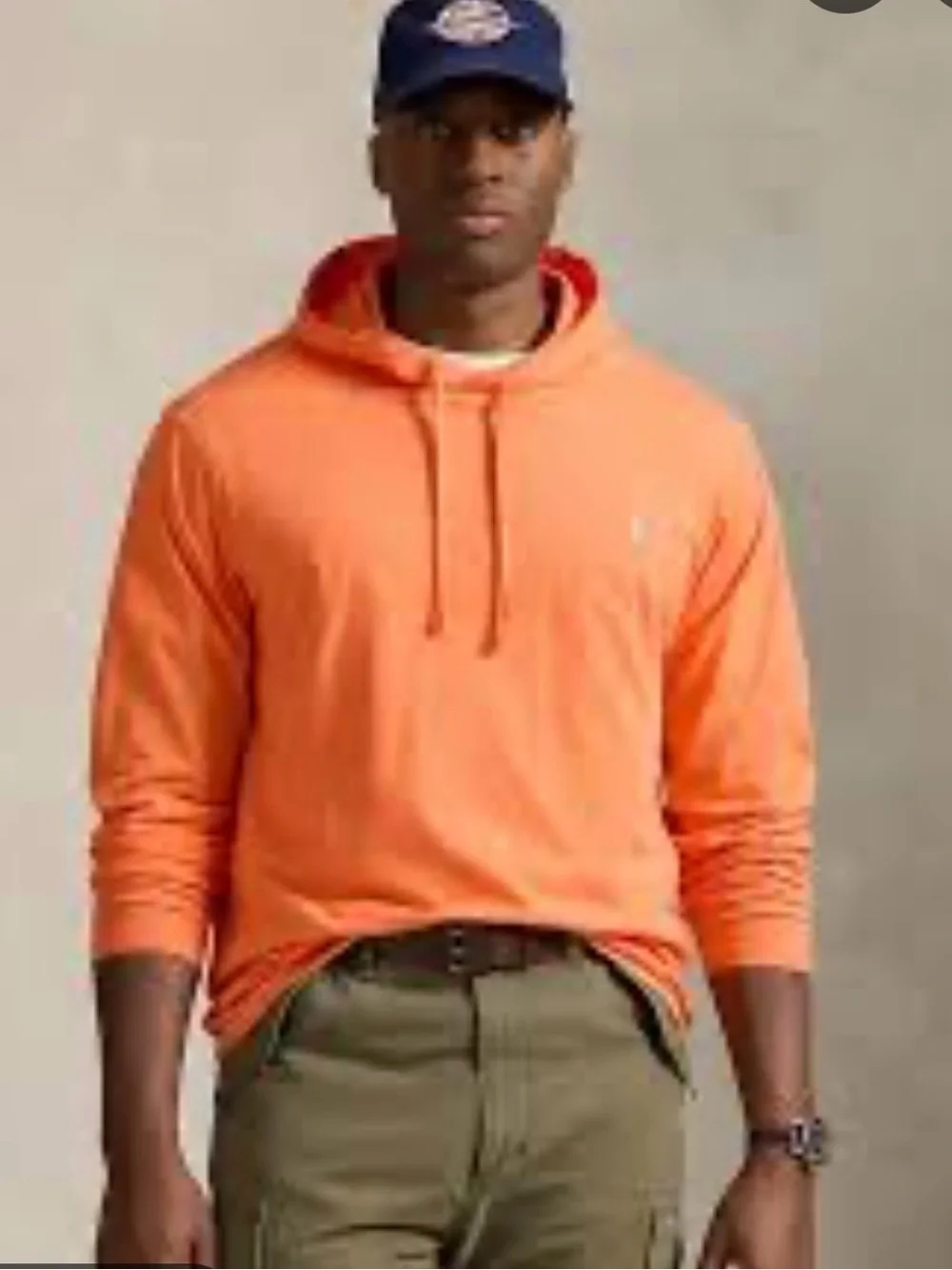 Polo Ralph Lauren Men’s 3XB Orange Hooded T-Shirt Big Tall Cotton NWT